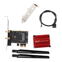 NEW-M.2 To PCIE Wifi Wireless Adapter Converter NGFF M.2 Wifi Bluetooth Card With 2X Antenna For AX210 AX200 9260 8265