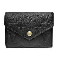 【Louis Vuitton 路易威登】M64060 經典Monogram壓花Victorine系列三折錢包短夾(黑色)