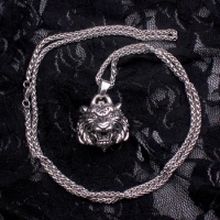 Stainless Steel chain vintage punk tiger head pendant necklaces for women men Hip hop open box animals necklace di046