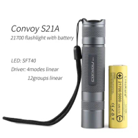 Convoy S21A with luminus SFT40,21700 flashlight ,Torch,with 21700 battery
