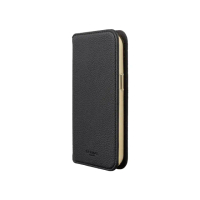 【Gramas】iPhone 15 Pro Max 6.7吋 Shrink 時尚工藝 掀蓋式皮套(黑)