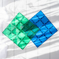 澳洲 Connetix 彩虹磁力積木-藍綠底板2入組|磁性積木|磁力片