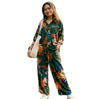 Setelan rayon / piyama kekinian / baju snatai wanita / setelan rayon busui / Setelan kemeja kulot wa