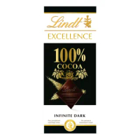 【Lindt 瑞士蓮】Lindt 瑞士蓮 極醇系列100%黑巧克力片 50g(黑巧克力)