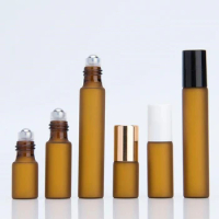 500pcs 3ml 5ml 10ml Travel Frost Clear Amber Roll On Roller Bottle for Essential Oils Perfume Bottle Deodorant Containers SN1228