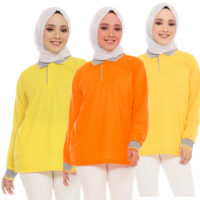 Kaos Polo kerah lengan panjang ukuran S-3XL (pria & wanita)