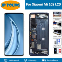 6.67"Amoled Original For Xiaomi Mi 10S LCD Display Frame+Touch Screen Panel Digitizer Mi 10S Mi10 S M2102J2SC Display