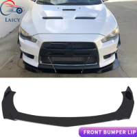 LAICY For Mitsubishi Lancer Evo X 10 2008-2015 4PCS Car Front Bumper Lip Body Kit Canard Lip Diffuser Spoiler Anti Scratch