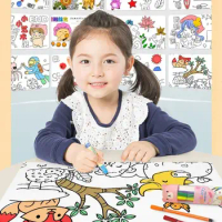 Scrolls DIY Toys Gouache Art Little Artist Watercolor Paper Color Filling Paper Children's Drawing Scroll Blank Coloring Paper