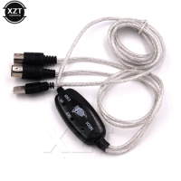Hot Sale 1pcs Keyboard to PC USB MIDI Cable Converter PC to Music Keyboard Cord USB IN-OUT MIDI Interface Cable