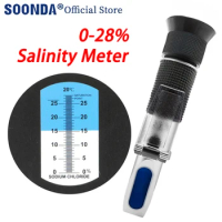 0-28% Salinity Meter for Snow Melting Agent Food Brine Salinometer Salimeter Salinity Monitor Refractometer