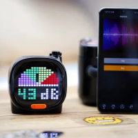 Divoom Timoo Elephant Pixel Bluetooth Wireless Speaker Black Cartoon Smart Speaker Alarm Clock Gift