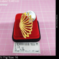 Emas 916,Cincin K Lcc Crv N Cross Crki Q2 Pjn L8 Dau 3.4cm Design:2102<M0S5G>91616(M9)-Size: 16