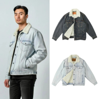 【LEVIS】經典單寧 Levis 牛仔厚外套 Premium 水洗刷色 翻領 鋪毛牛仔外套 純棉 厚外套 舖綿 @1751