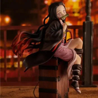 17cm Anime Demon Slayer Blade Kamado Nezuko Backpack Manga Statue Kimetsu No Yaiba Action Figure Collectible Model Doll Toys