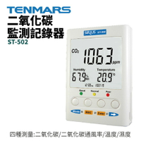 【TENMARS】ST-502 二氧化碳監測記錄器 大型顯示器 四種測量 二氧化碳/二氧化碳通風率/溫度/濕度