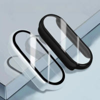Sarung Pelindung Skrin, Bahan PC + Kaca, Penutup Penuh, untuk Xiaomi Mi Band 10, 9, 8 dan 8 Aktif, S