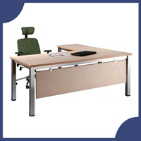 【屬過大商品，運費請先詢問】辦公家具 SKA-16080S+SKA-9050S 不銹鋼 水波紋 主管桌 辦公桌 書桌 桌子