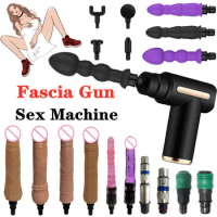 Sex Machine Orgasm Thrusting Vibrator Dildo Sex Toys Fascial Gun Muscle Relax Body Massage Accessories Women Masturbation Device