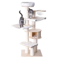 Multi Layer Solid Wood Cat Climbing Frame Large Condos Cat Tree Tower Bed and Furniture Scratching Post Accessories Pet Products
