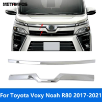 For Toyota Voxy Noah R80 2017-2019 2020 2021 Chrome Front Engine Hood Lid Trim Upper Grille Grill Trim Accessories Car Styling