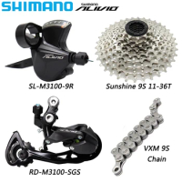 SHIMANO Deore M3100 9 Speed Derailleurs Groupset for MTB Bike Sunshine 36T/40T/42T/46T/50T Cassette VXM Chain Bicycle Parts