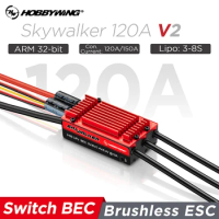 HOBBYWING Skywalker 120A V2 Brushless ESC 8.4A/30V Switch BEC RC Electric Speed Controller 3-8S for RC Drone Airplane