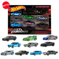 Original Mattel Hot Wheels Car 1/64 Fast and Furious 10 Pack Gift Box Nissan Skyline Dodge Ford Vehicle Toys for Boys Collection