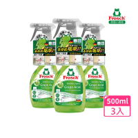 【Frosch德國小綠蛙】植萃葡萄果酸浴廁除垢清潔劑 500ml 3入(髒汙/皂垢/水垢)