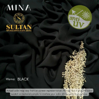 Per50cm Mina Hitam Kain Sultan Anti UV UPF 80 Kain Premium Bahan Gamis Abaya Warna Polos Lebar 145 c