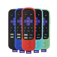Silicone Case for 2018 Roku Ultra Remote/Roku Ultra 4661R with Power Button Remote Jack Hole Cutout Anti-Lost with Hand Strap