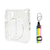 Transparent Crystal Case For Fujifilm Instax Mini 90 Camera Protective Cover For Instax Mini90 Shell Skin With Shoulder Strap