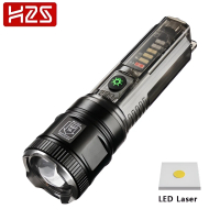 H2S Senter X36 LED Laser Transparan Solar Panel 7 Mode
