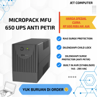 Micropack MFU-650 UPS Anti petir 650VA 390WATT Battery 7Ah Komputer
