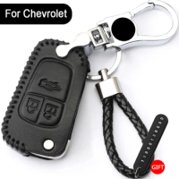 Leather man key case For Chevrolet Cruze For OPEL VAUXHALL Insignia MOKKA BUICK fold key Car key case, car key cover