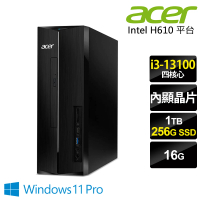 【Acer 宏碁】i3特仕薄型電腦(AXC-1780/i3-13100/16G/256G SSD+1TB HDD/W11P)