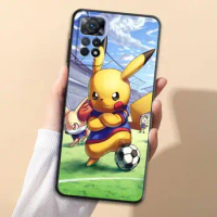 Pokemon Pikachu Cosplay Play Football Phone Case for Redmi Note 11 10 Pro 9S 9 8 7 8T Cover for Redmi 10C 9A 9C SIlicone Coque