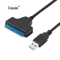 Creacube USB 3.0 to Sata Cable Usb 3.0 Computer Cable Connector Usb 3.0 Sata Adapter Cable Support 2.5 Inches SSD HDD Hard Drive