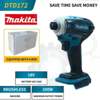 Makita DTD172 Brushless screwdriver 18V impact driver Multi-function drill 180Nm rechargeable electric wrench Power tool