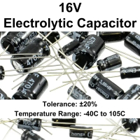 16V - 22uF 33uF 47uF 100uF 220uF 330uF 470uF 1000uF 2200uF 3300uF 4700uF 10000uF - Aluminium Electro