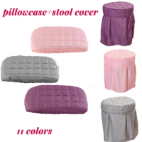 11 Colors Beauty Salon 2pcs Pillowcase +stool Cover Massage Spa Pillowcover Round Elastic Chair Seat Cover Sets for bed sheet