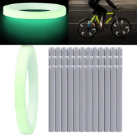 36pcs Bike Spoke Reflector For Night Bicycle Reflective Tube Mount Clip 1 Roll Sticker Pvc Pe Outdoor Cycling Accessories
