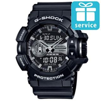 【CASIO】G-SHOCK金屬搖滾個性運動雙顯錶(GA-400GB-1A)