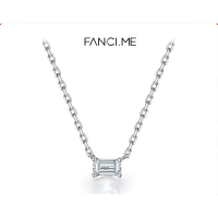 FANCIME Moonlight Sugar Necklace 0.3ct Emerald Cut Lab Diamond in PT950 Platinum  Elegant Birthday G