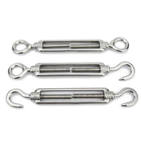 Adjust Chain Rigging Turn Buckle Screw Hook Wire Rope Tightener Fasten Link Stainless Steel Bolt Ring M5M6M8M10 OO CC OC Type