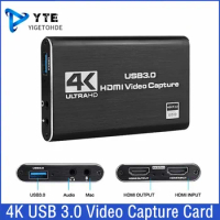 4K HDMI-compatible To USB 3.0 Video Capture Card Dongle 1080P 60fps Video Recorder For OBS Capturing Game Game Capture Card Live