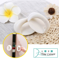 Time Leisure 日式簡易安裝黏貼圓形安全輔助抽屜玻璃門把 白