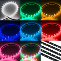 1/2Pcs 30cm El Wire Waterproof LED Strip Light Motor Glow Light Line Rope Tube Cable Daytime Running Tape Party Car Decoration