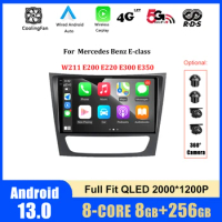 for Mercedes Benz E-class W211 E200 E220 E300 E350 E240 GPS Navigation Wireless Carplay Car Radio Multimedia Player Android 13