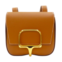 【二手名牌BRAND OFF】HERMES 愛馬仕 金棕色 Epsom牛皮 Della Cavalleria 肩背包 金扣 B刻